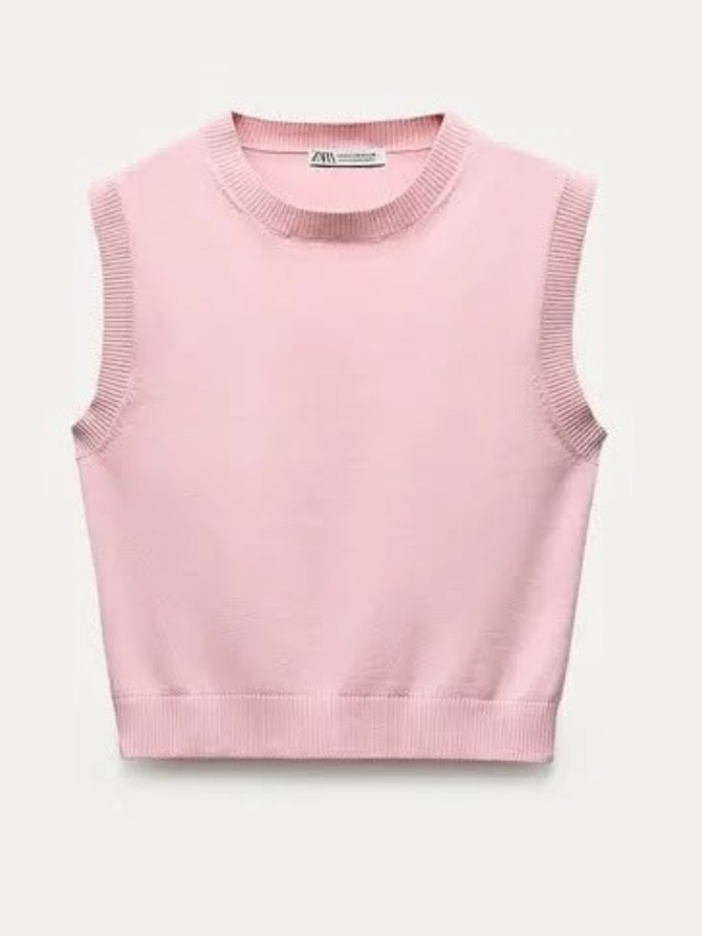 ZARA Pink Quiet Luxury Preppy Coquette Feminine Girl Sleeveless Sweater Vest- S